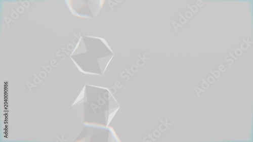 looping 3d geometric icospheres on solid colour background, abstract 3d looping background wallpaper