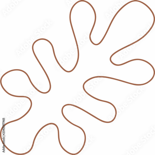 Photos Organic outline shape minimalist brown vector illustration on white background