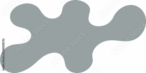 Photos Gray Three lobed Organic Shape Flat Vector Illustration With Transparent Backgro