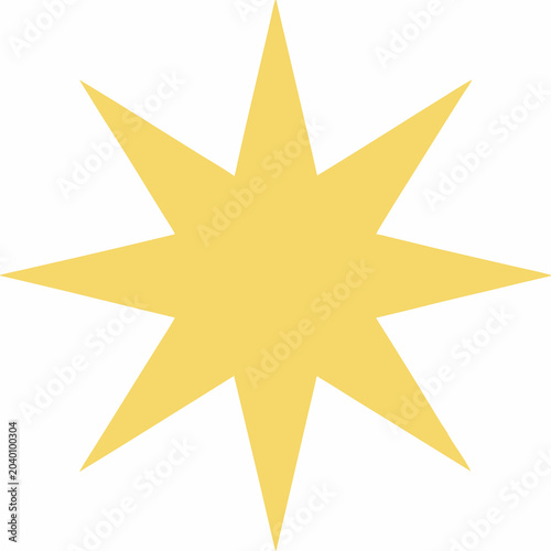 Canvastavla Yellow Starburst Icon A Clean Geometric Star Shape On White Background