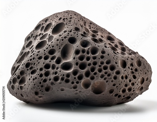 porous volcanic rock isolated on white background