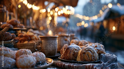 Cozy Winter Market Vibes with Hot Drinks and Fresh Baked Treats