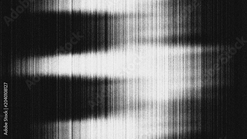 Obraz na płótnie Black and white glitch texture background with vertical lines and analog static