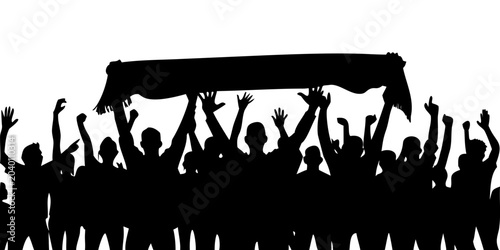 Foto Black Silhouette Illustration Of A Crow With Spread Wings
