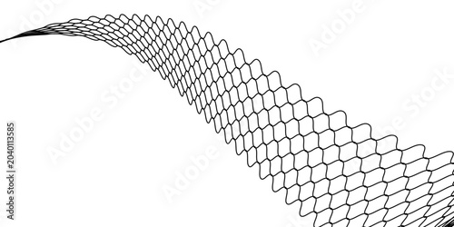 Net flying waving. Texture wave textile. Fabric square cells of sea wind. Vector illustration rolling hills. Flag windy stream flow. Network structure surface checkered background sport lines border.