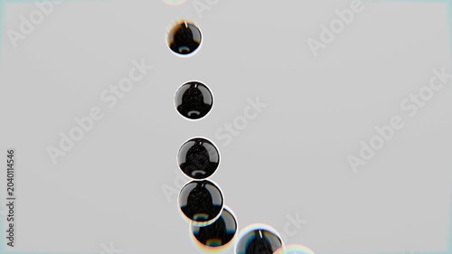abstract black 3d spheres on grey background