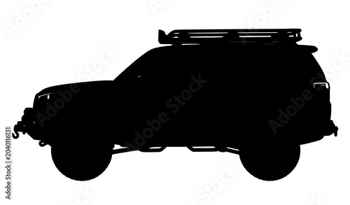 Konstfotografi Luxury Urban SUV Vehicle Side Profile Vector Design on White Background