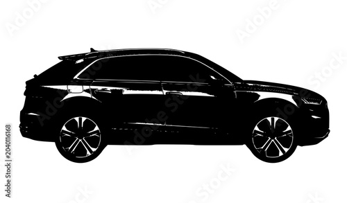 Foto Off Road SUV Side View Realistic Vehicle Vector Illustration Isolated
