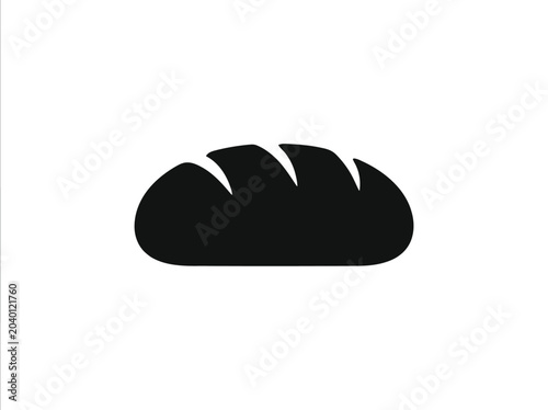 bread silhouette on white background loaf bakery