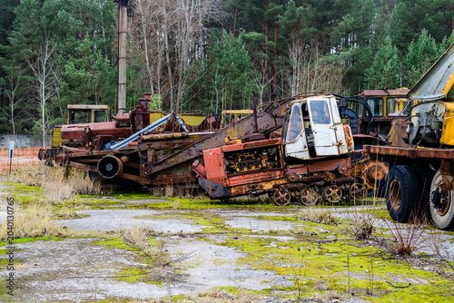 Foto Abandoned equipment and machinery at the Chernobyl exclusion zone, Ukraine
