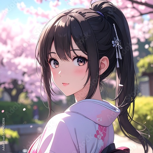 Young woman with glasses in floral dress outdoors.