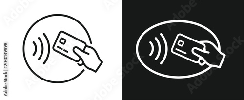 фотографія Contactless Payment and RFID Card Access Symbol Vector Icon Set