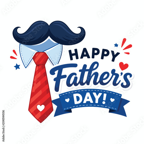 Happy Father’s Day 2026 Mustache & Tie