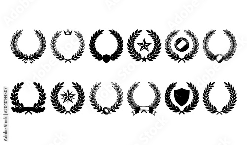 Fotografie Winner Chaplet Laurel Wreath Award Emblem Vector Collection