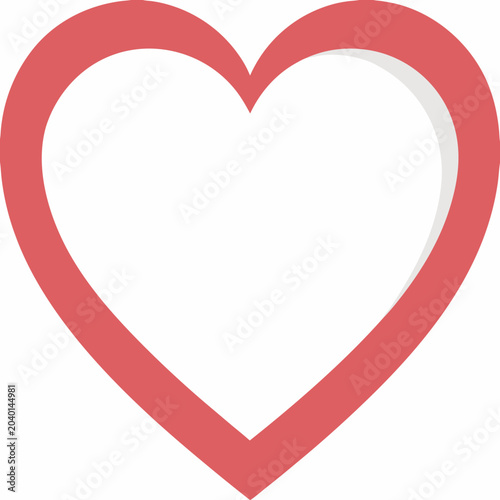 Obraz na plátně Red heart icon flat design with white fill and transparent background