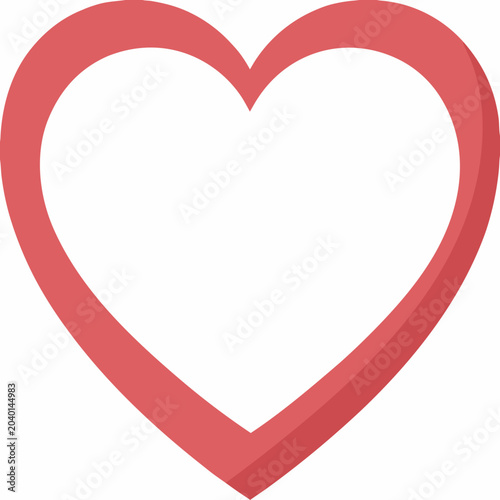 Photos Red Heart Icon Flat Design With White Background