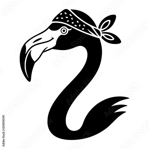 Bild auf Leinwand Flamingo Wearing Bandana