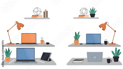 Cloud data storage and file sharing concept with laptop and devices