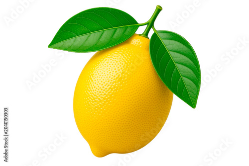 lemon with leaves