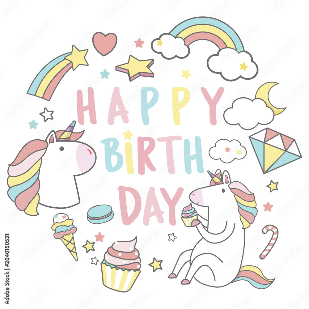 Obraz premium Happy Birthday png, transparent background