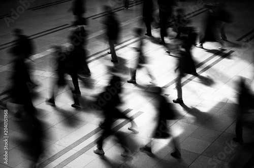 silhouettes of people walking