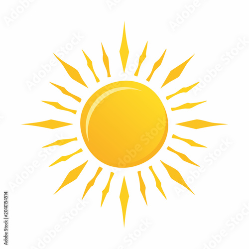 Stylized Sun Icon with Radiant Rays