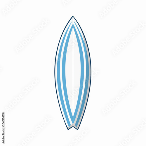 Striped Surfboard Illustration