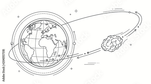 A meteor hurtling towards the Earth.