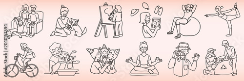 Schilderij op canvas Diverse hobbies illustrated creatively