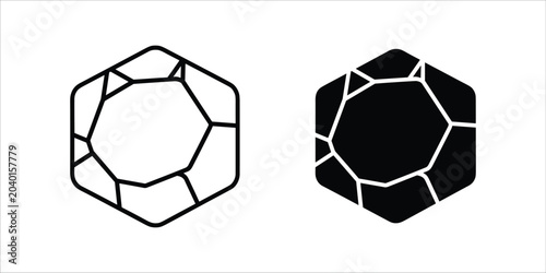Foto Two polygonal hexagonal patterns in black and white