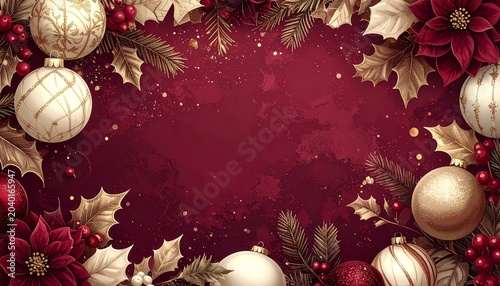 christmas background with red balls