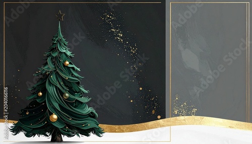 christmas tree in the snow