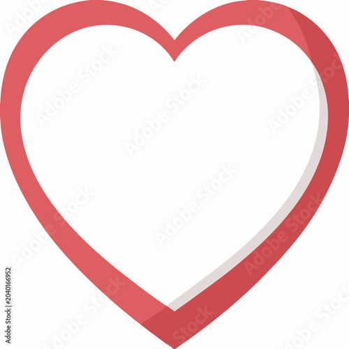 Foto Red Heart Icon Flat Design With Transparent Background