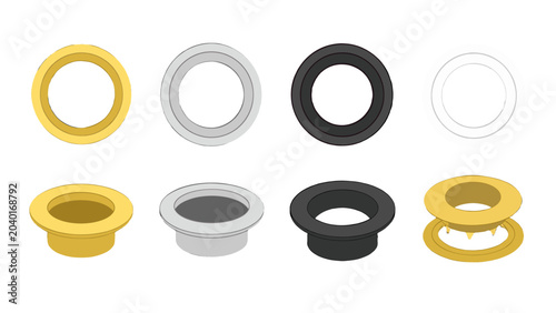 Foto Metal eyelet and grommet ring set in multiple colors