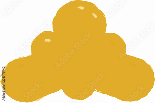 Fotografía Yellow abstract shape with rounded lobes flat vector illustration