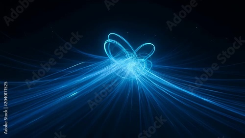 Abstract Blue Light Trails, Energy Burst, Futuristic Technology Motion