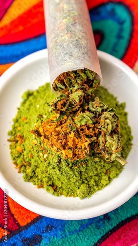 Fresh green broccoli salad in white bowl.