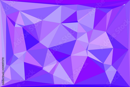 Abstract geometric polygon pattern background with varying shades of vibrant purple color.