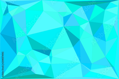 Tablou pe pânză Cyan blue polygonal background with sharp crystalline geometric structures for technology