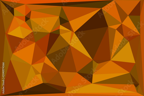 Modern triangle pattern background with deep shades of orange and warm golden sunlight hue.