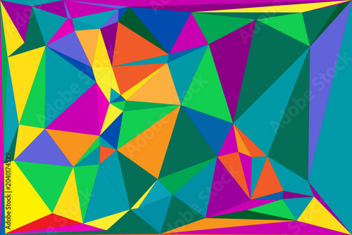 Vibrant geometric triangle pattern featuring bright orange and yellow color intersections.