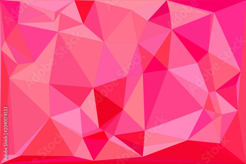 Vibrant pink low poly abstract background composed of geometric triangles for modern design.