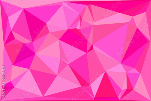 Vibrant pink abstract polygonal background with dynamic triangular shapes for modern design.