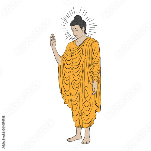 An image of the Buddha standing.