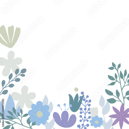 Minimal pastel floral background with copy space