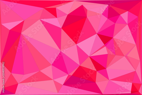 Vibrant pink and magenta polygonal background with intricate triangular geometric shapes.