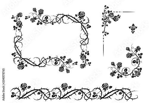 Floral roses elements