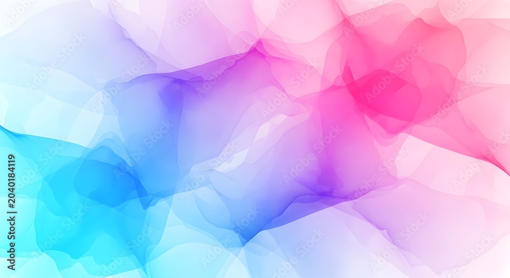 Obraz premium Abstract digital art featuring flowing layers of vibrant pink and blue colors with smooth gradient transitions and soft ethereal textures