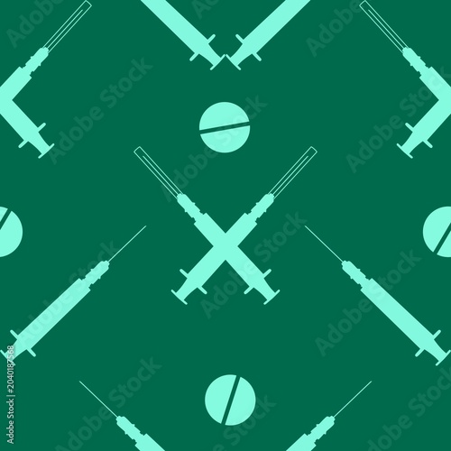 Medicine seamless pills pattern for wrapping paper and doctor clothes and packaging and medical accessories