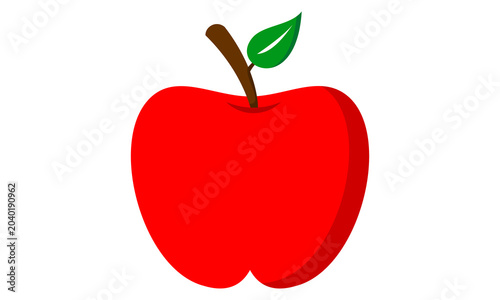 red apple with leaf  logo